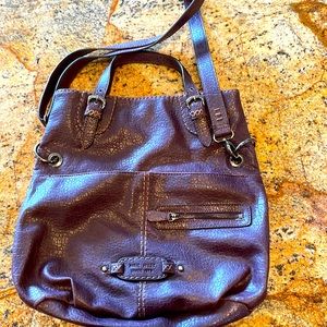 Vintage Nine West large purple leather handbag